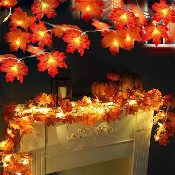 TURNMEON 2 Pack Fall Decor Enlarged Maples Leafed Fall Decorations for Home - Picture 7 of 7
